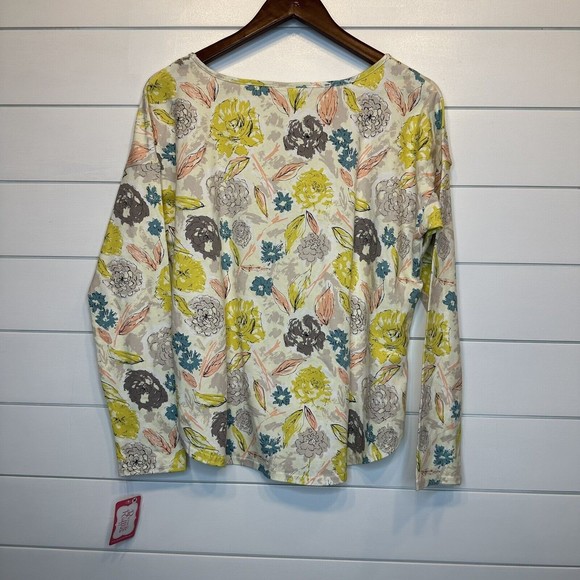 NEW Ricrac & Ruffles Mom Top MEDIUM Floral Print Long Sleeve Top Adult Size Tee - Picture 4 of 6